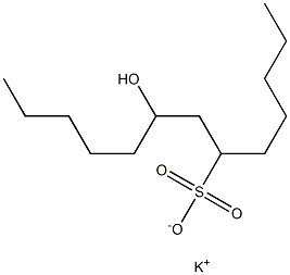 8-Hydroxytridecane-6-sulfonic acid potassium salt,,结构式