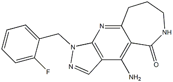 4-Amino-1-(2-fluorobenzyl)-6,7,8,9-tetrahydro-1,2,6,10-tetraazacyclohept[f]inden-5(1H)-one Structure