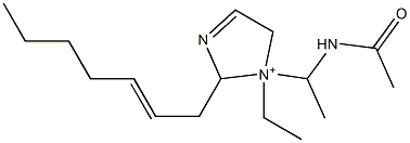 1-[1-(Acetylamino)ethyl]-1-ethyl-2-(2-heptenyl)-3-imidazoline-1-ium,,结构式