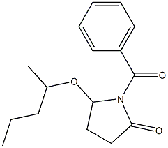 5-(1-メチルブトキシ)-1-[ベンゾイル]ピロリジン-2-オン 化学構造式