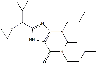 1,3-ジブチル-8-ジシクロプロピルメチルキサンチン 化学構造式