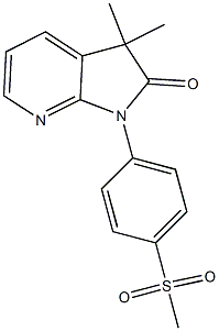 1,3-Dihydro-3,3-dimethyl-1-(4-methylsulfonylphenyl)-2H-pyrrolo[2,3-b]pyridin-2-one Structure