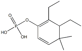 りん酸ジエチル4,4-ジメチル-1,5-シクロヘキサジエニル 化学構造式