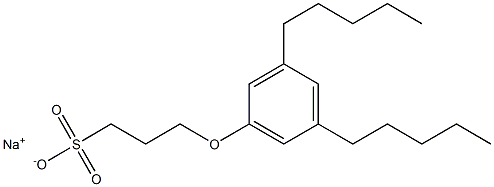 3-(3,5-ジペンチルフェノキシ)プロパン-1-スルホン酸ナトリウム 化学構造式