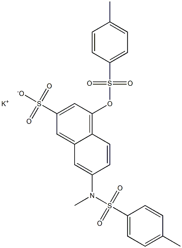 7-(N-Methyltosylamino)-4-tosyloxy-2-naphthalenesulfonic acid potassium salt,,结构式