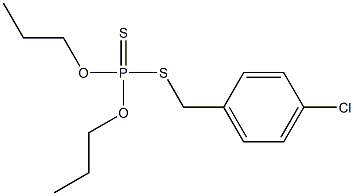 Dithiophosphoric acid O,O-dipropyl S-(p-chlorobenzyl) ester Structure