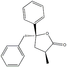 (3S,5R)-5-ベンジル-3-メチル-5-フェニル-2,3,4,5-テトラヒドロフラン-2-オン 化学構造式