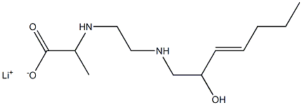 2-[N-[2-[N-(2-Hydroxy-3-heptenyl)amino]ethyl]amino]propionic acid lithium salt Struktur