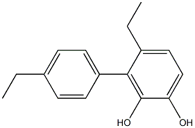 3-(4-エチルフェニル)-4-エチルベンゼン-1,2-ジオール 化学構造式