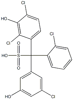 (2-Chlorophenyl)(3-chloro-5-hydroxyphenyl)(2,4-dichloro-3-hydroxyphenyl)methanesulfonic acid Structure