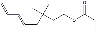 プロピオン酸3,3-ジメチル-5,7-オクタジエニル 化学構造式