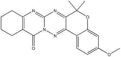 9,10,11,12-Tetrahydro-3-methoxy-6,6-dimethyl-6H,13H-7,8,13a,14-tetraaza-5-oxabenzo[a]naphthacen-13-one Structure