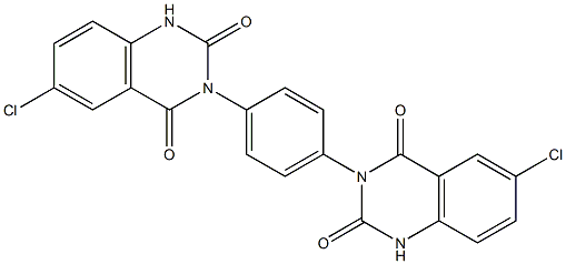 3,3'-(1,4-フェニレン)ビス[6-クロロキナゾリン-2,4(1H,3H)-ジオン] 化学構造式