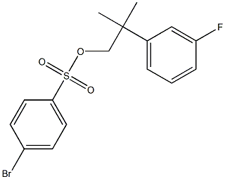 4-ブロモベンゼンスルホン酸2-メチル-2-(3-フルオロフェニル)プロピル 化学構造式