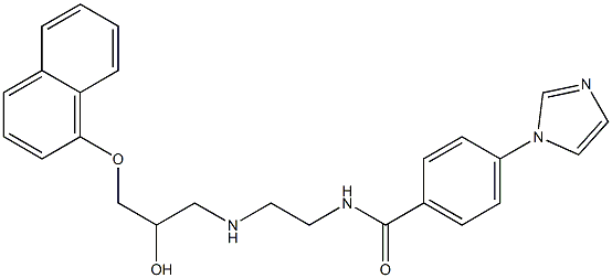 4-(1H-イミダゾール-1-イル)-N-[2-[2-ヒドロキシ-3-(1-ナフタレニルオキシ)プロピルアミノ]エチル]ベンズアミド 化学構造式