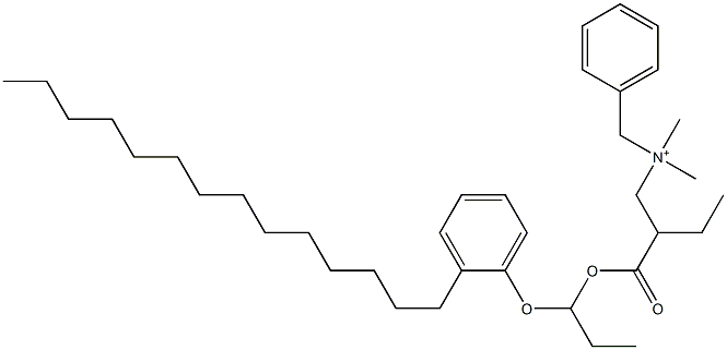 N,N-Dimethyl-N-benzyl-N-[2-[[1-(2-tetradecylphenyloxy)propyl]oxycarbonyl]butyl]aminium Structure