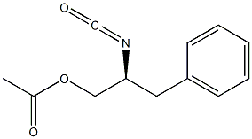 [S,(-)]-2-イソシアナト-3-フェニル-1-プロパノールアセタート 化学構造式