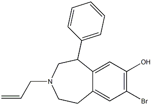 8-ブロモ-2,3,4,5-テトラヒドロ-3-アリル-5-フェニル-1H-3-ベンゾアゼピン-7-オール 化学構造式