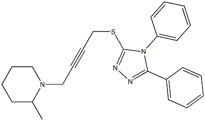 4,5-ジフェニル-3-[[4-(2-メチルピペリジノ)-2-ブチニル]チオ]-4H-1,2,4-トリアゾール 化学構造式