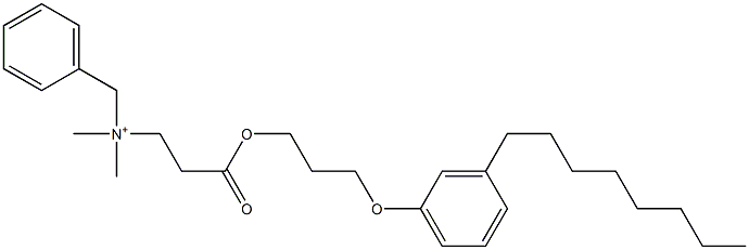 N,N-Dimethyl-N-benzyl-N-[2-[[3-(3-octylphenyloxy)propyl]oxycarbonyl]ethyl]aminium 结构式