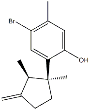 4-ブロモ-2-[(1S,2R)-1,2-ジメチル-3-メチレンシクロペンチル]-5-メチルフェノール 化学構造式