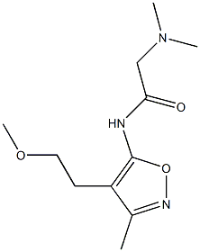 N-[4-(2-メトキシエチル)-3-メチル-5-イソオキサゾリル]-2-(ジメチルアミノ)アセトアミド 化学構造式