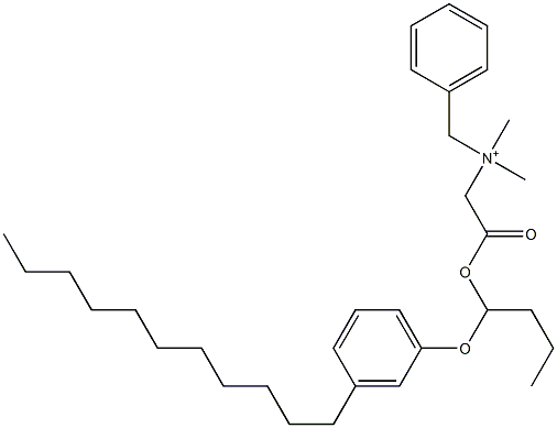 N,N-ジメチル-N-ベンジル-N-[[[1-(3-ウンデシルフェニルオキシ)ブチル]オキシカルボニル]メチル]アミニウム 化学構造式