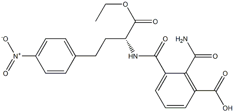 (+)-N-[(R)-1-(Ethoxycarbonyl)-3-(p-nitrophenyl)propyl]phthalamidic acid Structure