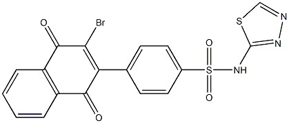 N-(1,3,4-Thiadiazol-2-yl)-4-[(2-bromo-1,4-dihydro-1,4-dioxonaphthalen)-3-yl]benzenesulfonamide Structure