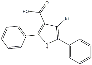 4-ブロモ-2,5-ジフェニル-1H-ピロール-3-カルボン酸 化学構造式