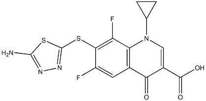 7-(5-Amino-1,3,4-thiadiazol-2-yl)thio-1-cyclopropyl-6,8-difluoro-1,4-dihydro-4-oxoquinoline-3-carboxylic acid Struktur