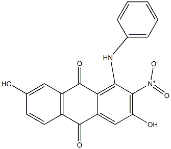 1-Anilino-3,7-dihydroxy-2-nitroanthraquinone Struktur