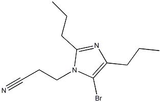 5-ブロモ-1-(2-シアノエチル)-2,4-ジプロピル-1H-イミダゾール 化学構造式