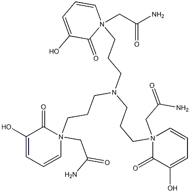 N,N',N''-[Nitrilotris(3,1-propanediyl)]tris(1,2-dihydro-3-hydroxy-2-oxopyridine-1-acetamide),,结构式