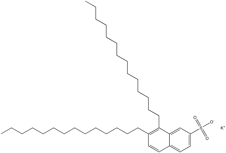 7,8-Ditetradecyl-2-naphthalenesulfonic acid potassium salt Structure