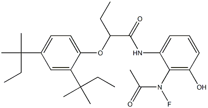 6-(Fluoroacetylamino)-5-[2-(2,4-di-tert-amylphenoxy)butyrylamino]phenol Struktur