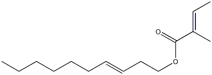 (E)-2-メチル-2-ブテン酸3-デセニル 化学構造式