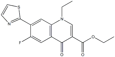 1,4-Dihydro-1-ethyl-4-oxo-6-fluoro-7-(thiazol-2-yl)quinoline-3-carboxylic acid ethyl ester,,结构式