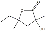 3-ヒドロキシ-3-メチル-5,5-ジエチル-4,5-ジヒドロフラン-2(3H)-オン 化学構造式