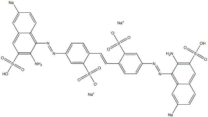 4-[(2-Amino-6-sodiosulfo-1-naphthalenyl)azo]-4'-[(2-amino-7-sodiosulfo-1-naphthalenyl)azo]stilbene-2,2'-disulfonic acid disodium salt Structure