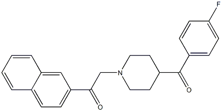 2-[4-(4-フルオロベンゾイル)ピペリジノ]-1-(2-ナフチル)エタノン 化学構造式
