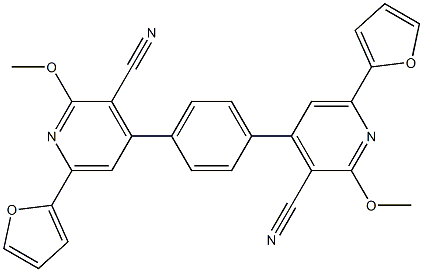 4,4'-(1,4-Phenylene)bis[2-methoxy-3-cyano-6-(2-furanyl)pyridine] Structure