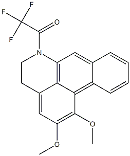 6-トリフルオロアセチル-1,2-ジメトキシ-5,6-ジヒドロ-4H-ジベンゾ[de,g]キノリン 化学構造式
