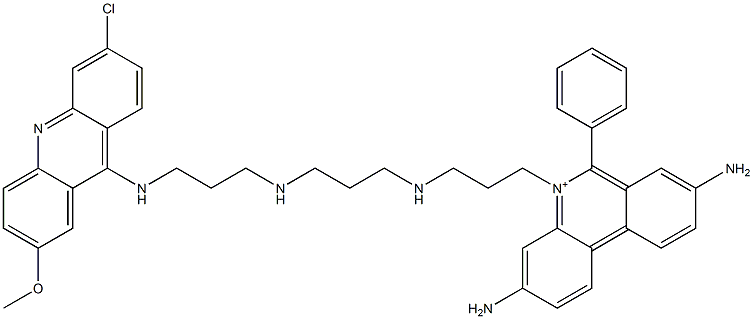 3,8-Diamino-5-[3-[[3-[[3-[(6-chloro-2-methoxy-9-acridinyl)amino]propyl]amino]propyl]amino]propyl]-6-phenylphenanthridin-5-ium Structure