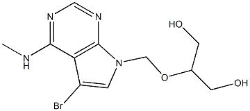  4-Methylamino-5-bromo-7-(2-hydroxy-1-hydroxymethylethoxymethyl)-7H-pyrrolo[2,3-d]pyrimidine