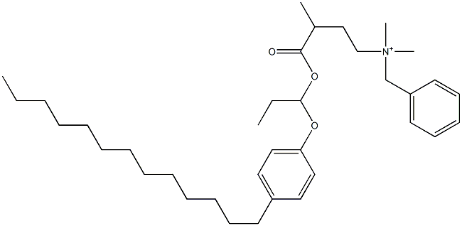 N,N-ジメチル-N-ベンジル-N-[3-[[1-(4-トリデシルフェニルオキシ)プロピル]オキシカルボニル]ブチル]アミニウム 化学構造式