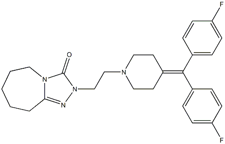 2-[2-[4-[Bis(4-fluorophenyl)methylene]-1-piperidinyl]ethyl]-6,7,8,9-tetrahydro-5H-1,2,4-triazolo[4,3-a]azepin-3(2H)-one Struktur