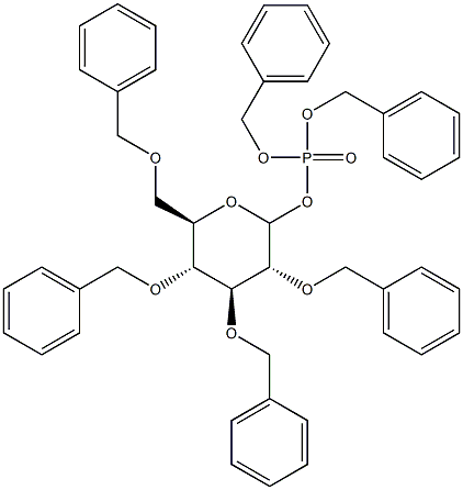 2-O,3-O,4-O,6-O-Tetrabenzyl-D-glucopyranose 1-(phosphoric acid dibenzyl) ester 结构式