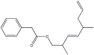 Phenylacetic acid 2,5-dimethyl-3,7-octadienyl ester Structure