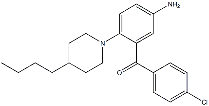 5-アミノ-4'-クロロ-2-(4-ブチル-1-ピペリジニル)ベンゾフェノン 化学構造式